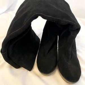 Black Suede Over the Knee Boots